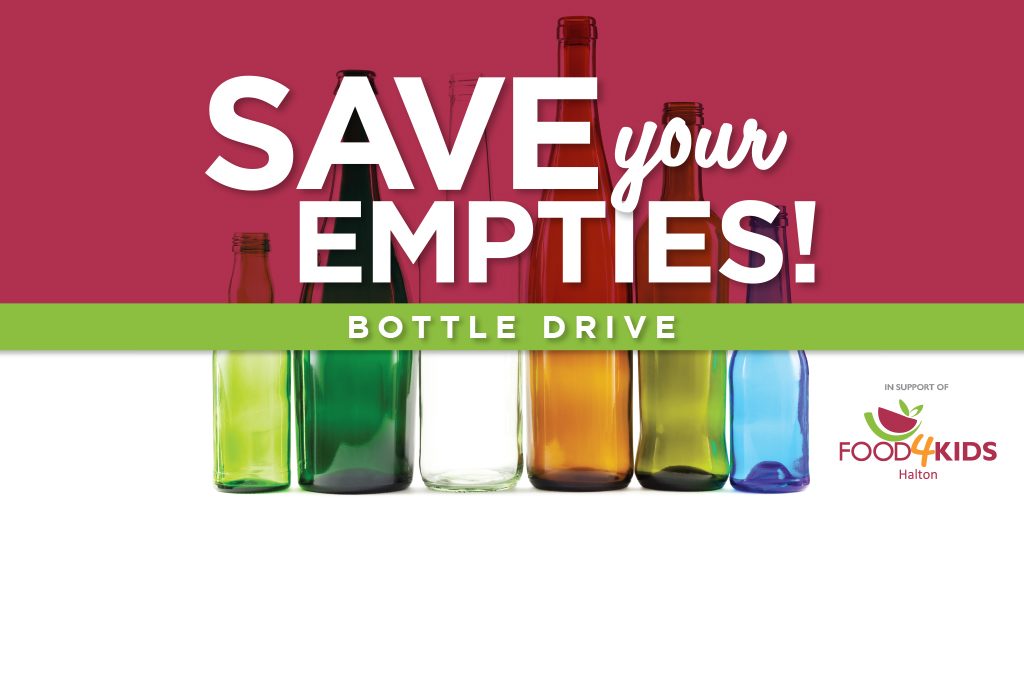 Donate Your Empty Bottles to Food4Kids Halton!