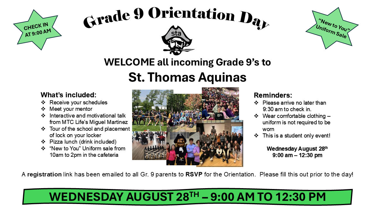 Grade 9 Orientation | St. Thomas Aquinas Catholic Secondary School ...