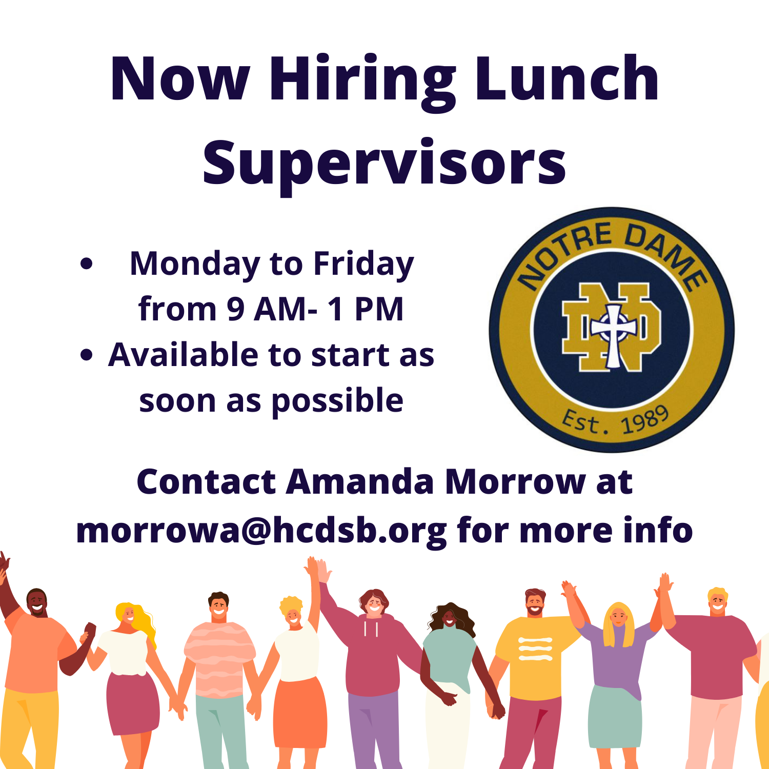 hiring lunch supervisors