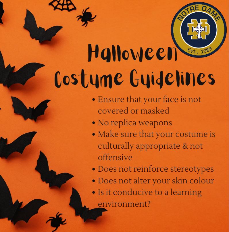 Halloween Costume Guidelines Notre Dame Catholic Secondary School Halloween Costume Guidelines Notre Dame Catholic Secondary School