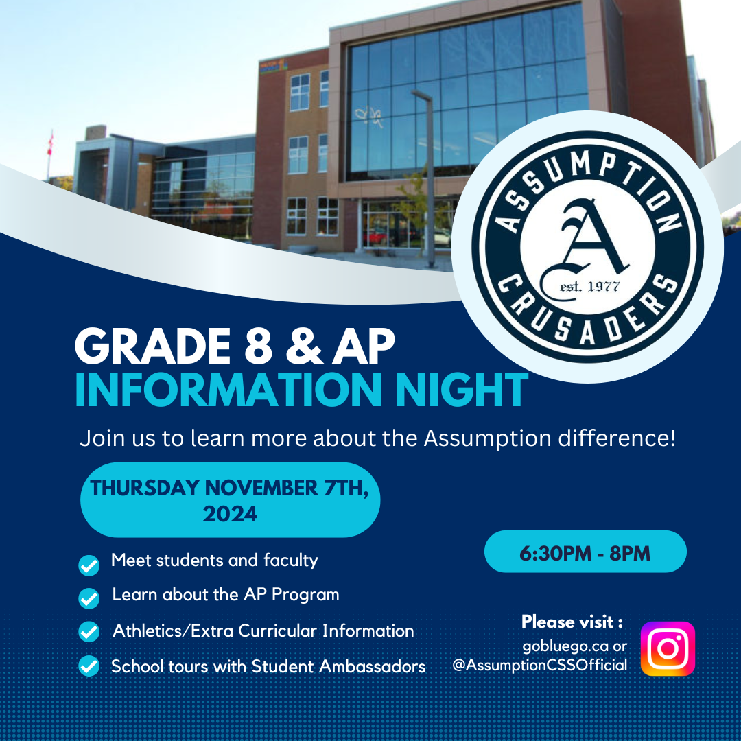 Grade 8 & AP Information Night | Assumption Catholic Secondary School ...